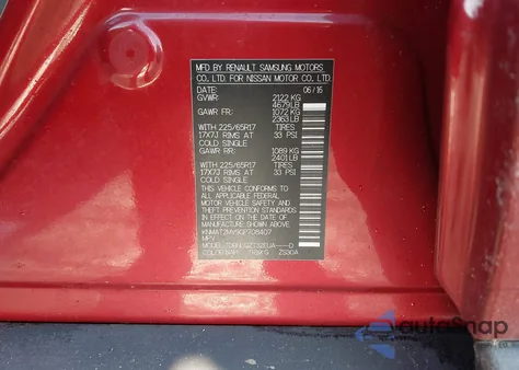 2016 Nissan Rogue S/Sl/Sv z USA, uszkodzony, nr VIN KNMAT2MV9GP708407